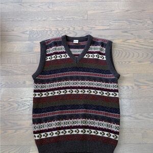 Vintage Men's Multicolor Patterned Sweater Vest